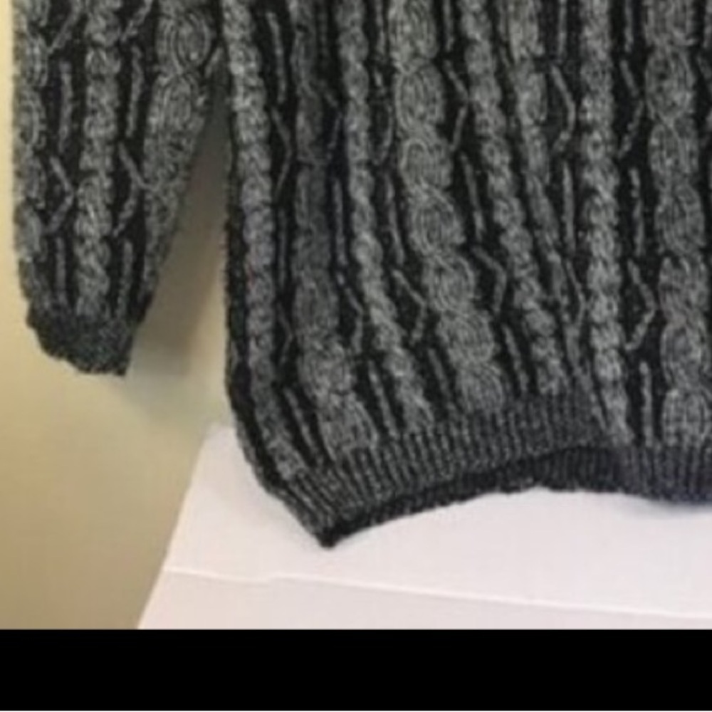 Franco Valeri Vintage 80s Cable Knit Metallic Knit Sweater Top Tunic Chunky Rare - Picture 10 of 15